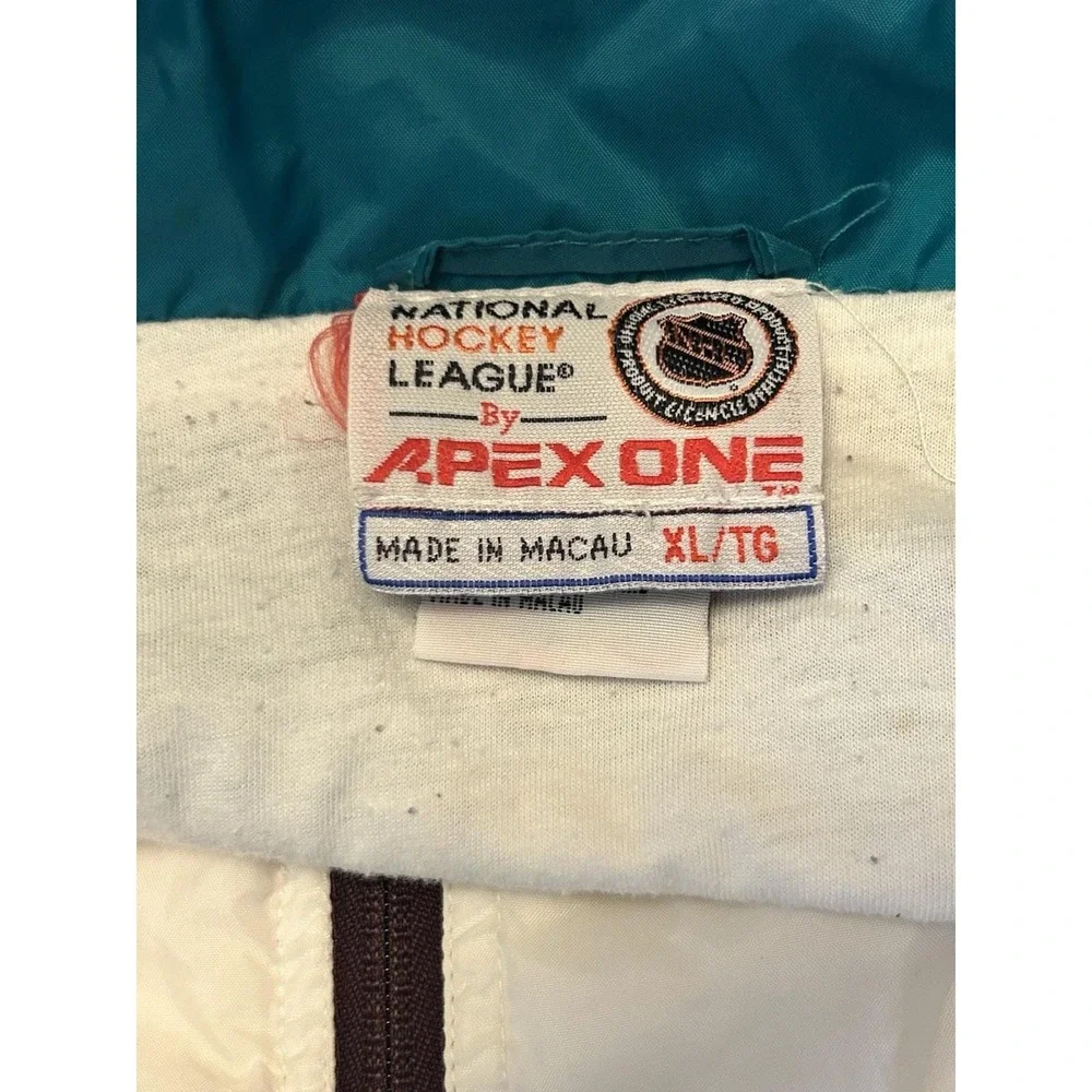 VTG ANAHEIM MIGHTY DUCKS 90s APEX ONE WAVE NHL HOCKEY JACKET ADULT SZ XL RARE